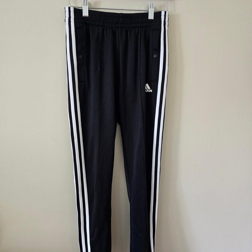 Black Adidas snap track pants in size XS